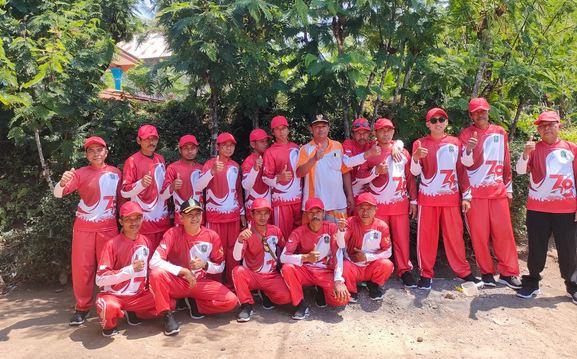 Peserta Lomba Persatuan Baris Berbaris dari desa Tunjung