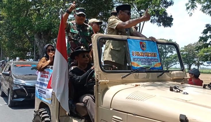 Kepala Desa Jombang Sugeng Sutrisno di dampingi Babinsa dan Bhabinkamtibmas