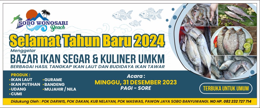 Bazar ikan segar pantai Wonosari Sobo