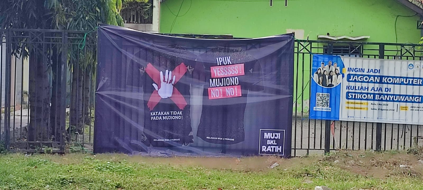 Warga Banyuwangi Tolak Mujiono sebagai Calon Wakil Bupati: Spanduk 'Ipuk Yes, Mujiono No' Bermunculan