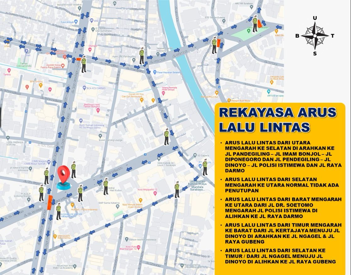 Polri Gelar Upacara Hari Juang Perdana di Surabaya, Rekayasa Lalu Lintas Diterapkan