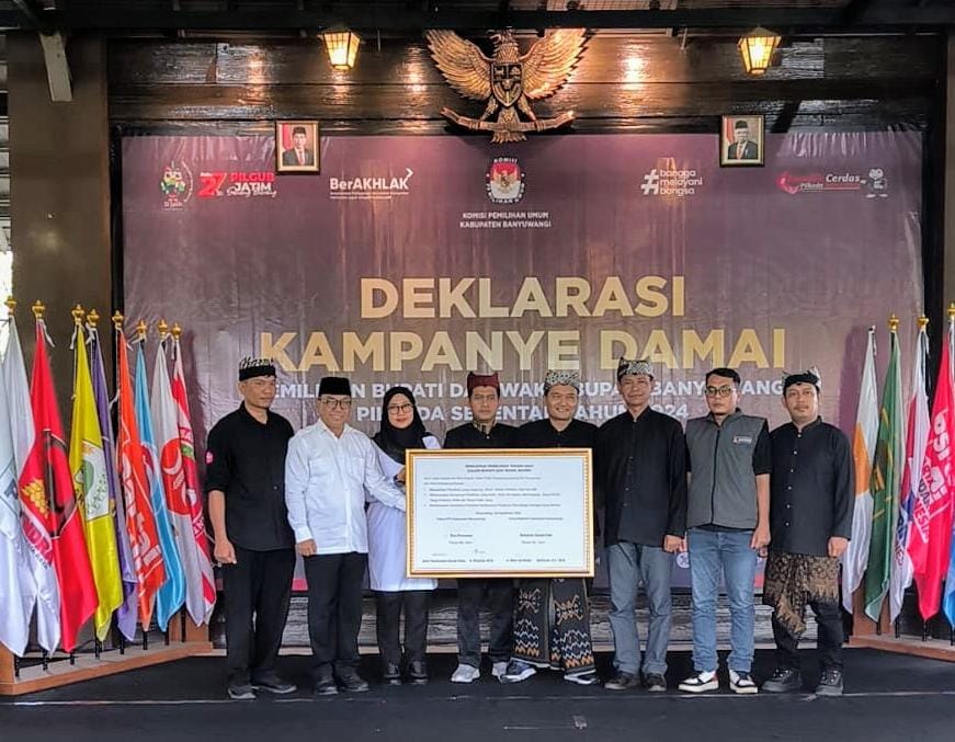 KPU Banyuwangi Gelar Deklarasi Kampanye Damai Pilkada Serentak 2024