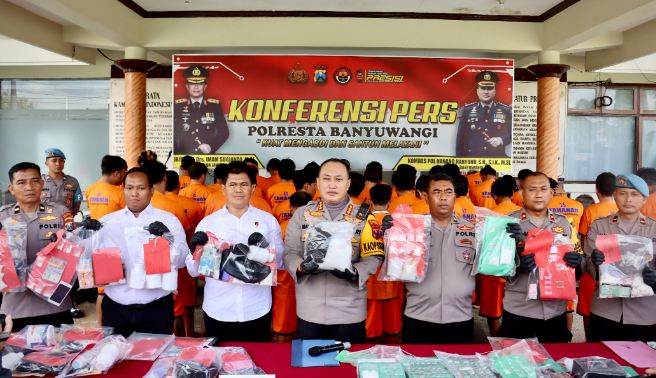 Polresta Banyuwangi Gelar Hasil Operasi Tumpas Narkoba Semeru 2024