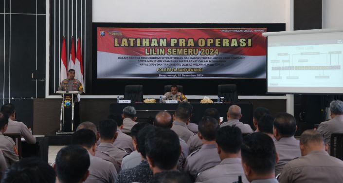 Polresta Banyuwangi Gelar Latihan Pra Operasi Lilin Semeru 2024