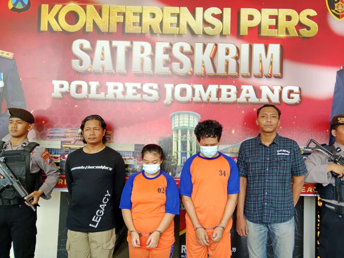 Polres Jombang Tangkap Pasutri Pelaku Perampokan Sopir Taksi Online