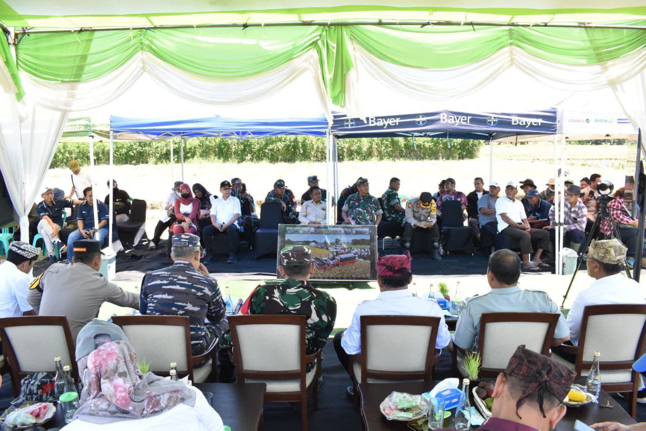 Dandim 0825 Banyuwangi Hadiri Panen Raya Serentak Bersama Presiden Prabowo Subianto Lewat Vicon