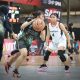 Pelajar Banyuwangi mengikuti pertandingan basket dalam Harjaba Cup 2025 di Saiki Sport Arena.