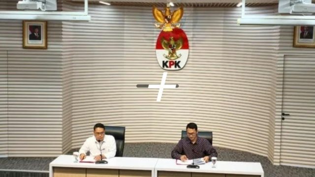 KPK menggelar konferensi pers di Gedung Merah Putih.
