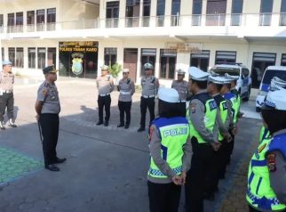 Kapolres Tanah Karo Tekankan Peningkatan Kinerja Sat Lantas Mulai Strong Point Pagi