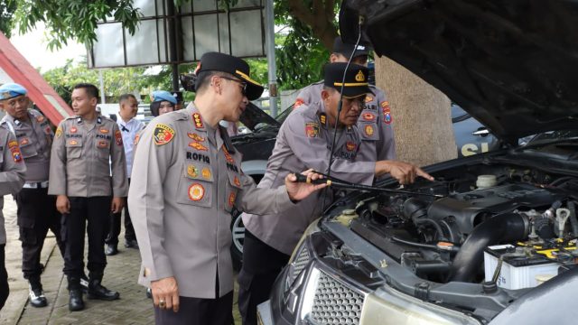 Kapolresta Banyuwangi Cek Kesiapan Kendaraan Dinas Jelang Operasi Ketupat Semeru 2026