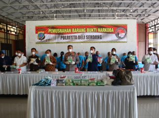 Polresta Deli Serdang Musnahkan Barang Bukti Sabu, Ganja dan Ekstasi