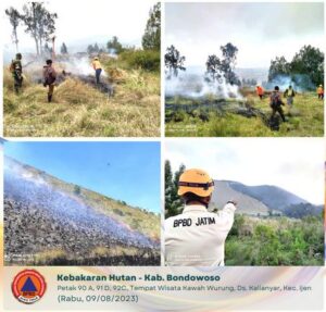 Kawasan Perhutani Seluas 20 Ha Di Tempat Wisata Kawah Wurung Terbakar.