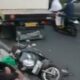truk tabrak motor lawan arah di lenteng agung