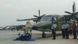 Menteri Pertahanan RI Prabowo Subianto Serahkan 5 Pesawat NC-212i