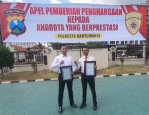 Polresta Banyuwangi Beri Penghargaan pada Anggota yang Berprestasi