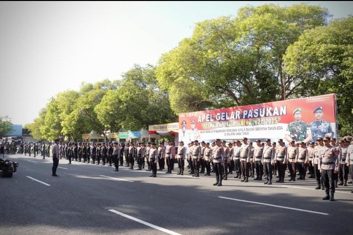 Polresta Banyuwangi Gelar Apel Kesiapan Pengamanan Pilkada Serentak 2024