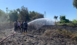 Sinergitas TNI-Polri Berhasil Padamkan Kebakaran Lahan di Desa Candiharjo