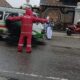 Tak Perduli Hujan, Polres Tanah Karo Tetap Mengatur Arus Lalu Lintas di Wilayah Kota Kabanjahe