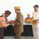 Para pelajar MTs Darun Najah Banyuwangi bersama para veteran LVRI saat kegiatan penanaman Jiwa Semangat Nasional 45 di Aula TMP Wisma Raga Satria Banyuwangi. Terlihat mereka bersemangat mendengarkan penjelasan dari para veteran.