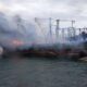 Api Menyebar Cepat Sebabkan Kebakaran Dua Kapal di Dermaga Masami Banyuwangi