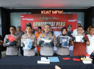 konferensi pers Kapolresta Malang Kota kasus pembunuhan seorang wanita muda