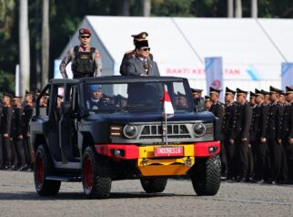 Upacara Peringatan Hari Bhayangkara ke-79 yang digelar di Pelataran Monas, Jakarta