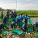 Relawan Kumpulkan Sampah dalam Aksi Bersih Sungai di Rogojampi
