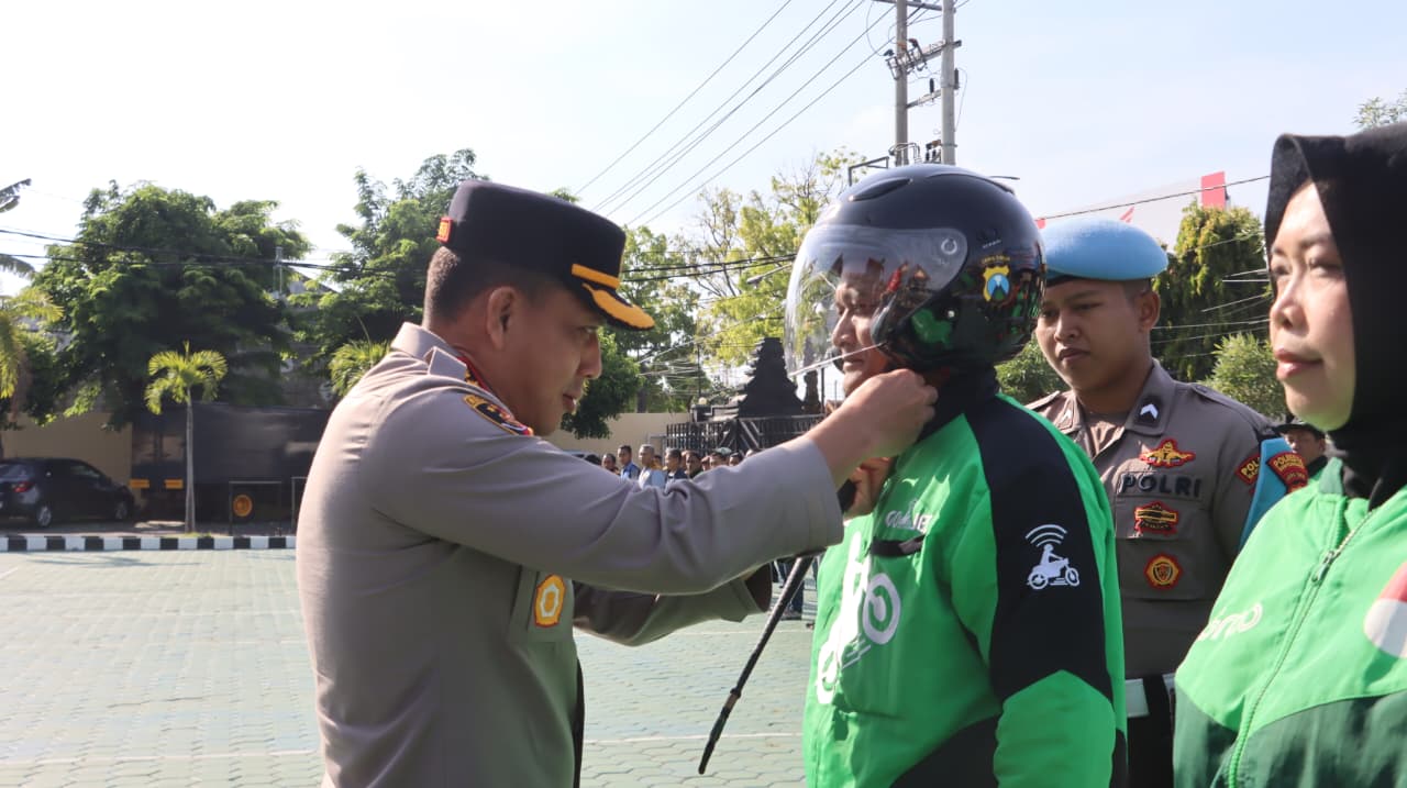 Polresta Banyuwangi dan Komunitas Ojol Deklarasi Jaga Keamanan