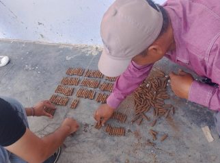 Penemuan proyektil peluru di TPS Gapangan, mojopanggung, Banyuwangi