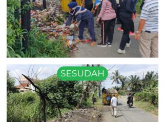 Petugas Satpol PP dan pemerintah kecamatan Deli Serdang menertibkan lokasi pembuangan sampah liar.