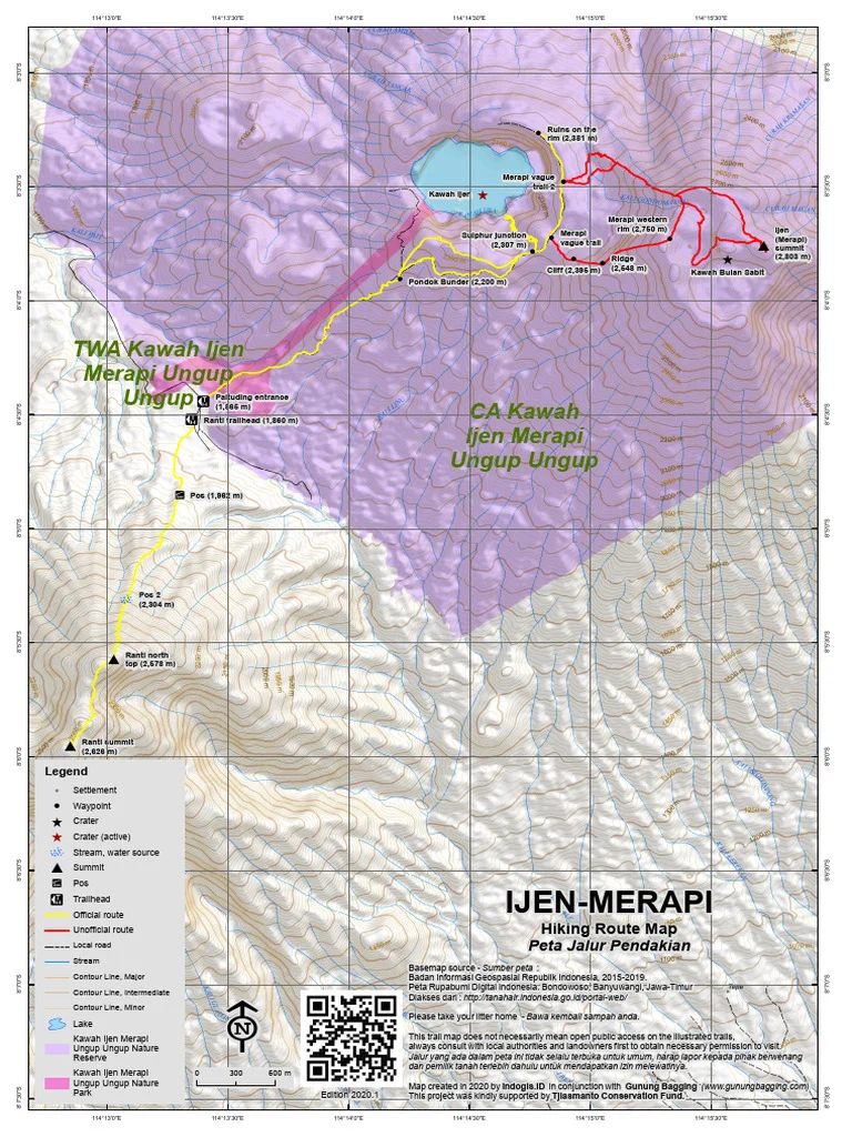 Jalur pendakian Ijen Banyuwangi: Rute Utama dan Variasinya