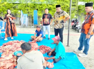 MPC Pemuda Pancasila Deli Serdang Sembelih 9 Ekor Sapi Kurban