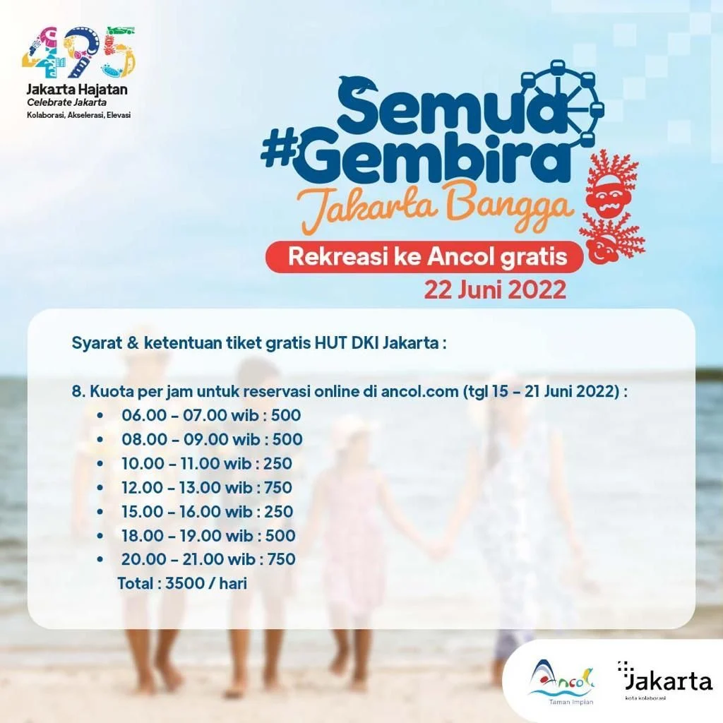 Ancol Gratiskan Tiket Masuk di HUT Jakarta Ke-499