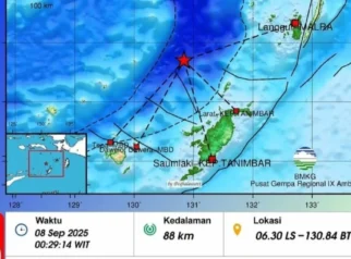 Gempa Bumi Magnitudo 5,2 Guncang Laut Banda, Masyarakat Tetap Tenang