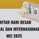 Hari Besar Nasional dan Internasional Diperingati 24 Mei