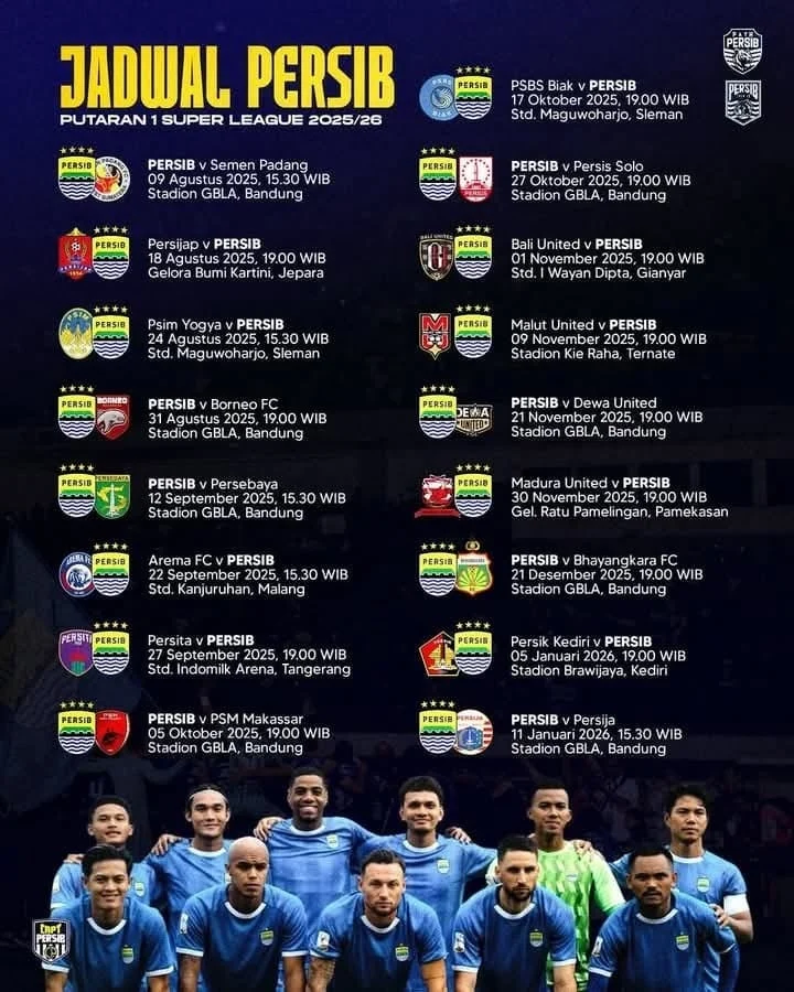 Jadwal Persib Bandung: Kunci Pertarungan Menuju Gelar Juara BRI Super League 2025/2026