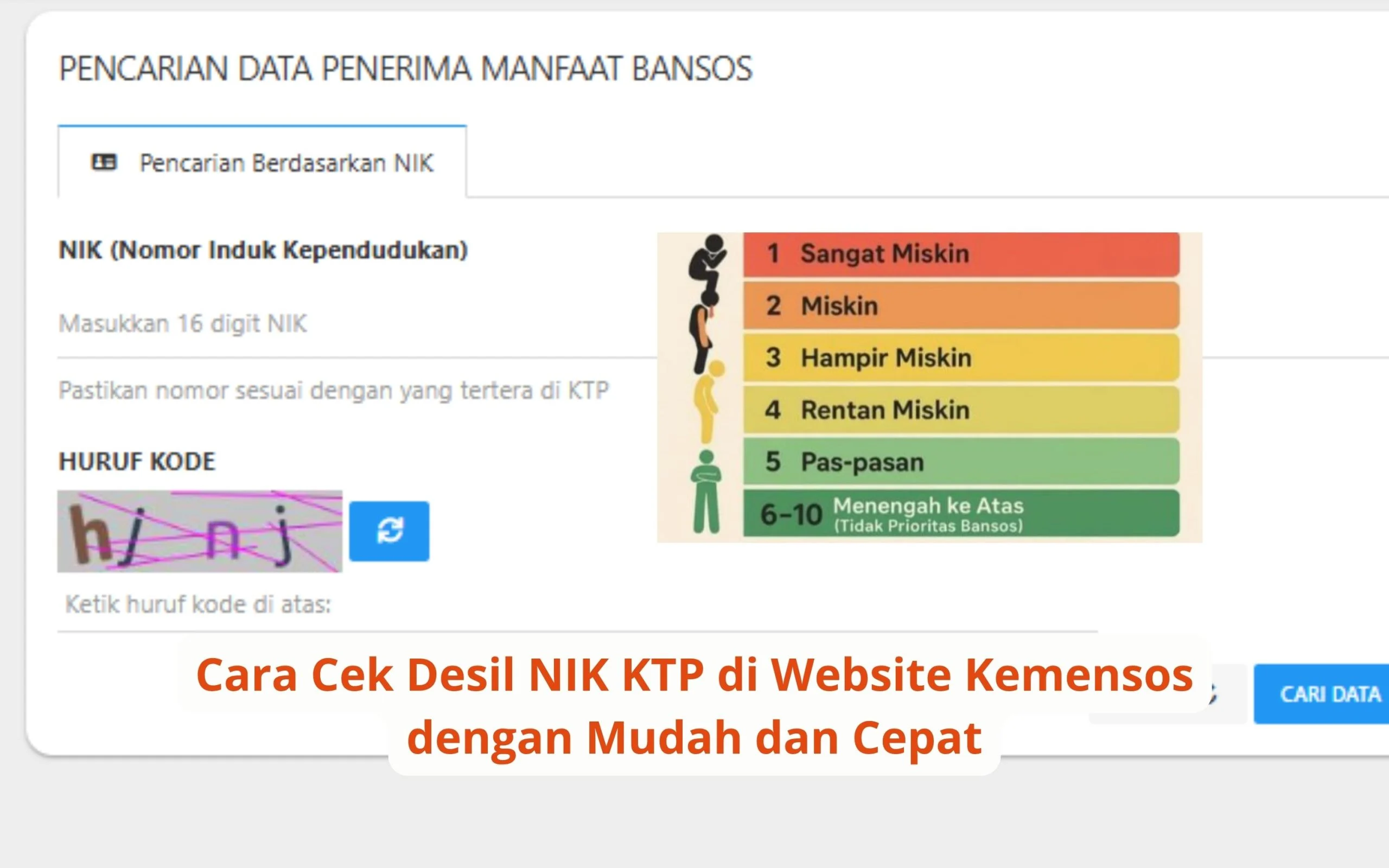 Kendala Data Tingkat Kesejahteraan, Begini Cara Cek Desil Online dengan NIK KTP