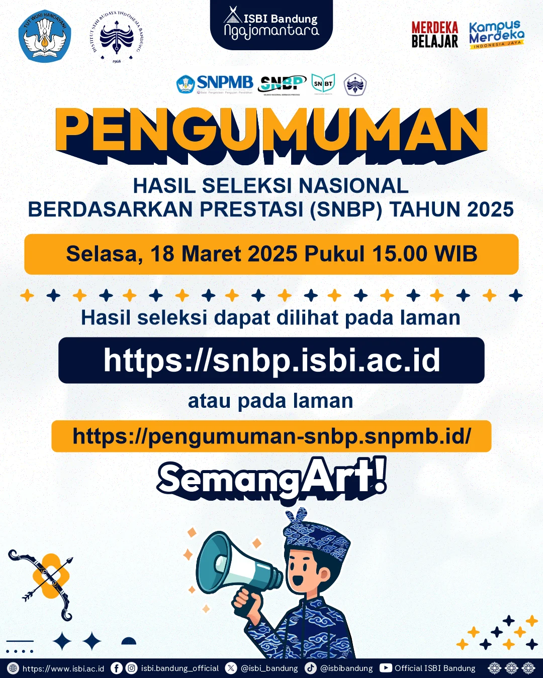 Pengumuman Hasil Seleksi Nasional Berdasarkan Prestasi (SNBP) 2025