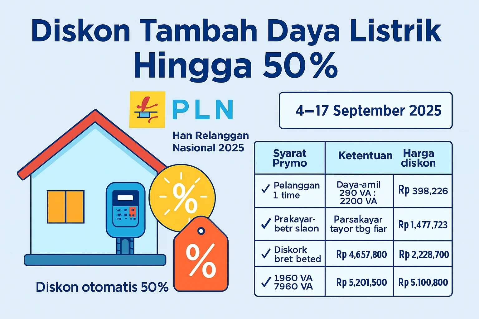 PT PLN Luncurkan Promo Diskon 50 Persen Tambah Daya Listrik untuk Pelanggan Rumah Tangga
