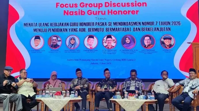 FGD bertajuk Nasib Guru Honorer yang digelar di Auditorium Gedung Penunjang, Jakarta