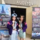 Cherie Callista Wangsa dan Vivianne Vernetta Wangsa berpose sambil mengangkat trofi usai meraih penghargaan pada Champs Universal Music Festival 2026 di Johor, Malaysia.