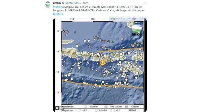 Gempa Magnitudo 3,4 Guncang Sumbawa NTB: BMKG Pastikan Tidak Berpotensi Tsunami
