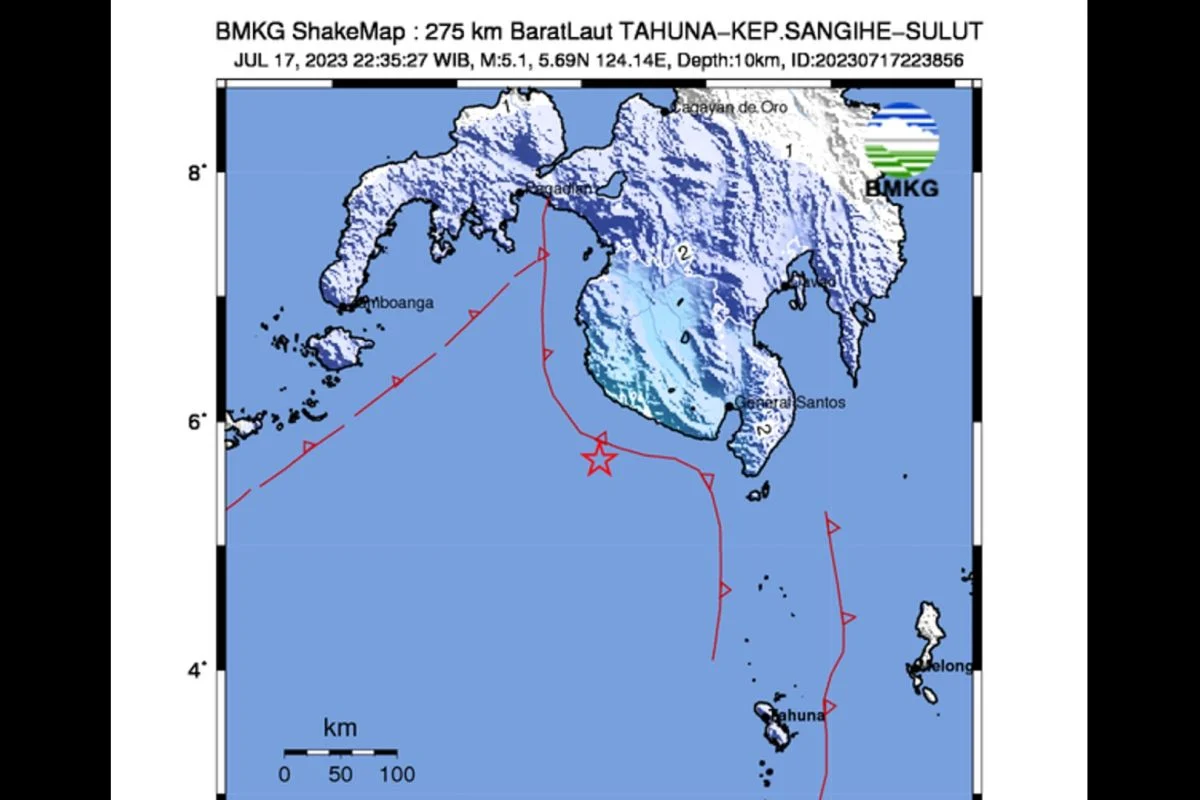 Gempa Magnitudo 5,4 Guncang Kepulauan Sangihe, BMKG Pastikan Tidak Berpotensi Tsunami