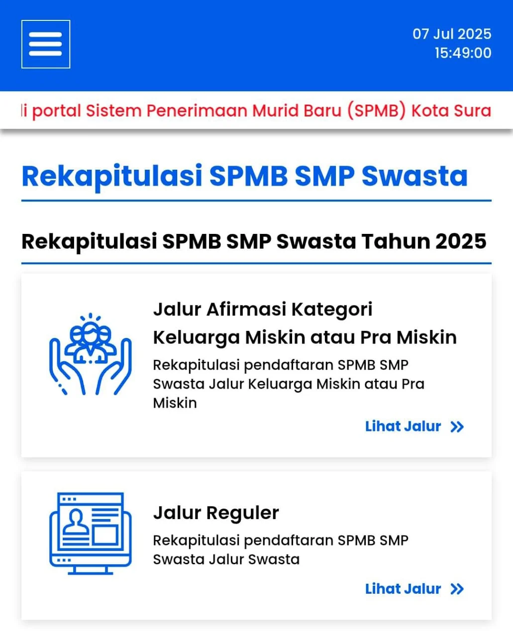 Hari Pertama SPMB Pendaftar SMP di Jember Tembus Ratusan, Jalur Prestasi Paling Diminati