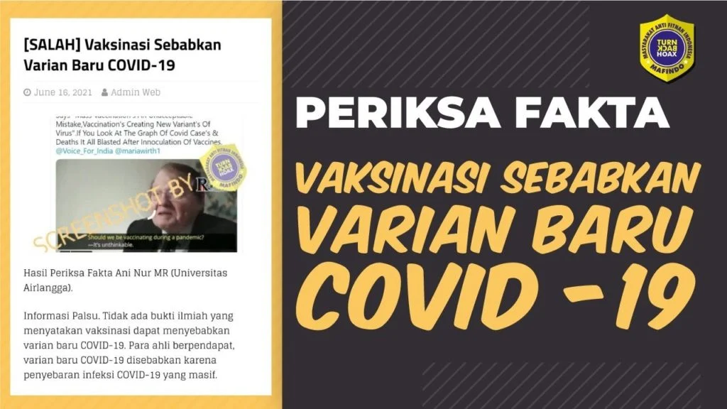 Klaim Efek Samping Serius Vaksin Covid-19 Beredar, Mafindo Pastikan Itu Tidak Benar