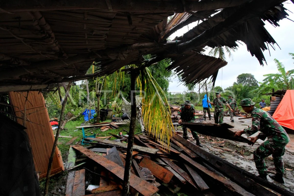 Puting Beliung Rusak Huntara Aceh Utara, PU Targetkan Perbaikan Sepekan