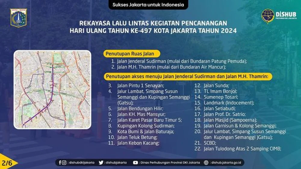 Rekayasa Lalu Lintas Jakarta 13-14 Juni: Penutupan Jalan Akibat Marathon JAKIM 2026