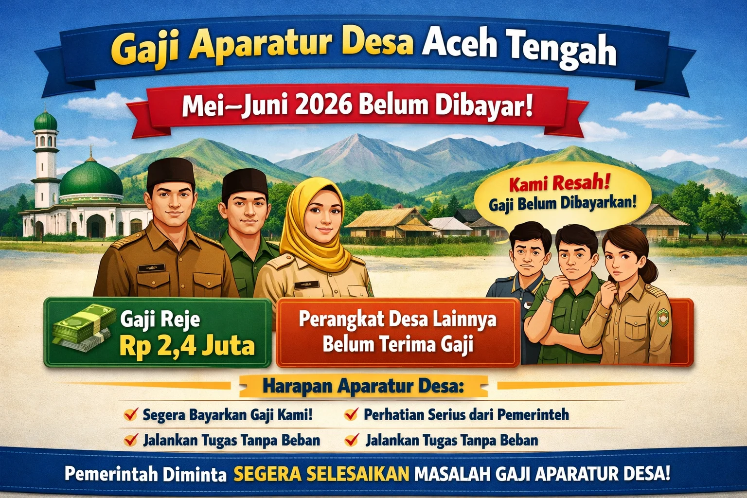 Gaji Aparatur Desa Aceh Tengah Terlambat, Kepala DMK Klaim Sudah Dibayar