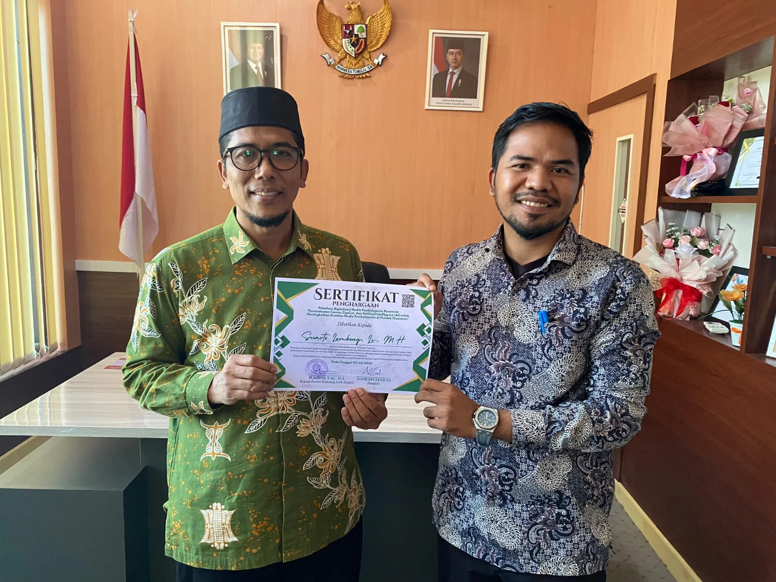 Kemenag Aceh Singkil Dukung Pembelajaran Digitalisasi di Pondok Pesantren