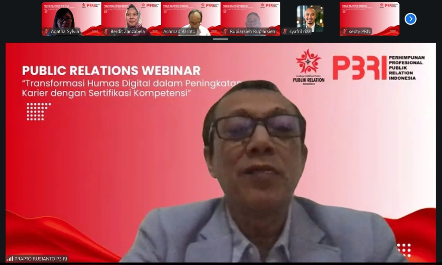 P3RI Gelar Webinar Nasional: Transformasi Humas Digital dan Sertifikasi Kompetensi sebagai Kunci Karier di Era AI
